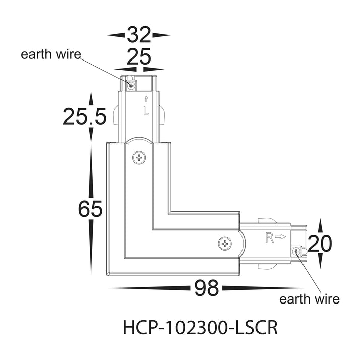 HCP-102300-LSC - Black Three Circuit L-Shape Connectors