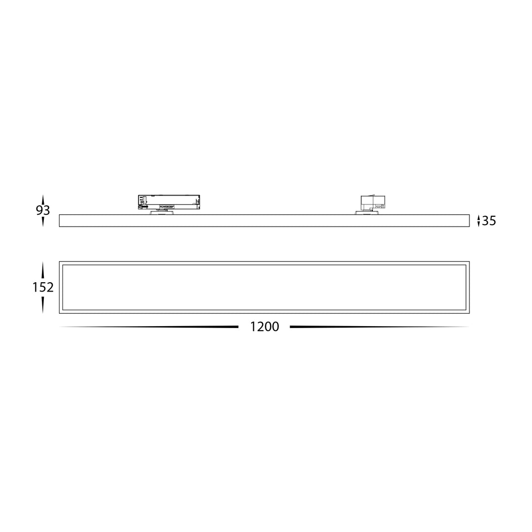 HCP-1033411 -  White Three Circuit 1200mm 30w Dimmable Track Light