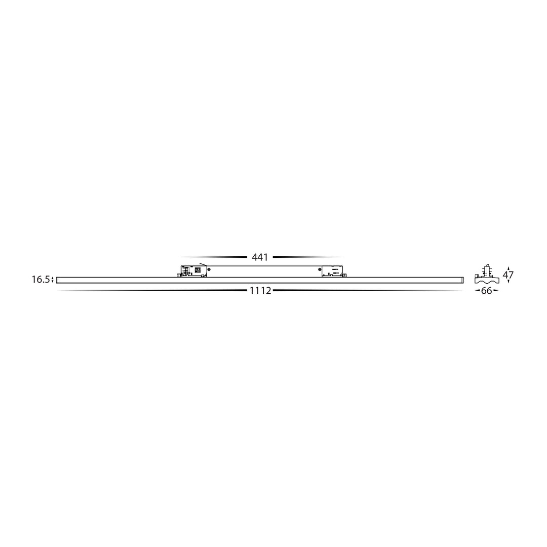 HCP-1033412 -  White Three Circuit 1112mm 55w Dimmable Track Light