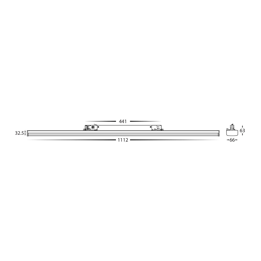 HCP-1033413 -  White Three Circuit 1112mm 55w Dimmable Track Light