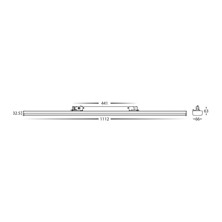 HCP-1033413 -  White Three Circuit 1112mm 55w Dimmable Track Light