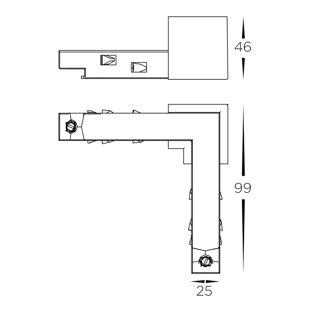 HCP-10291-H-ELJ -  Black L-Joiner to suit Deep Low Voltage Track