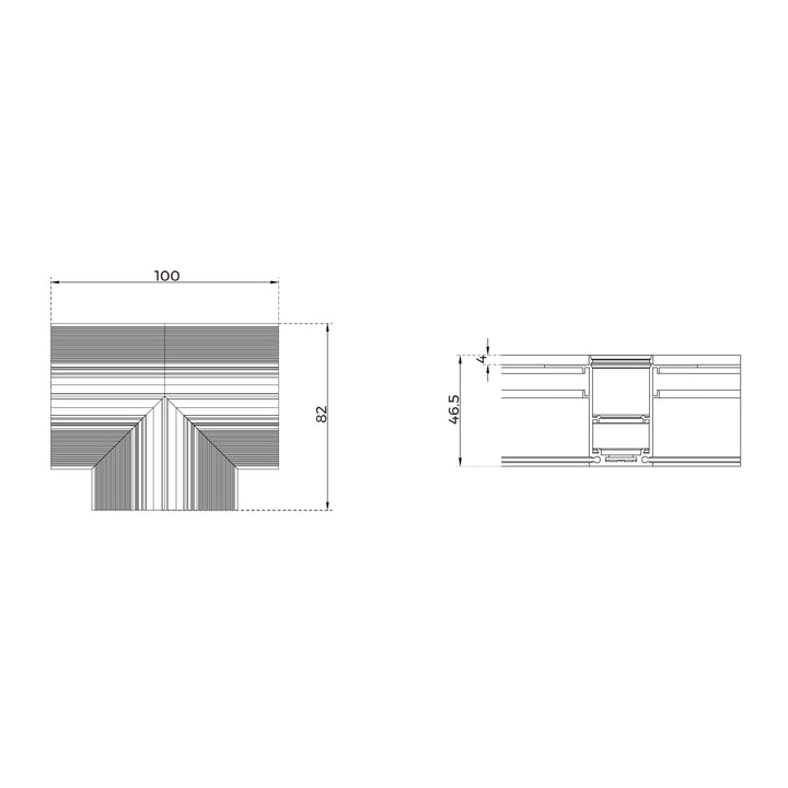 HCP-10291-RP-TSC -  Black T Shape Joiner to suit Recessed Deep Low Voltage Track