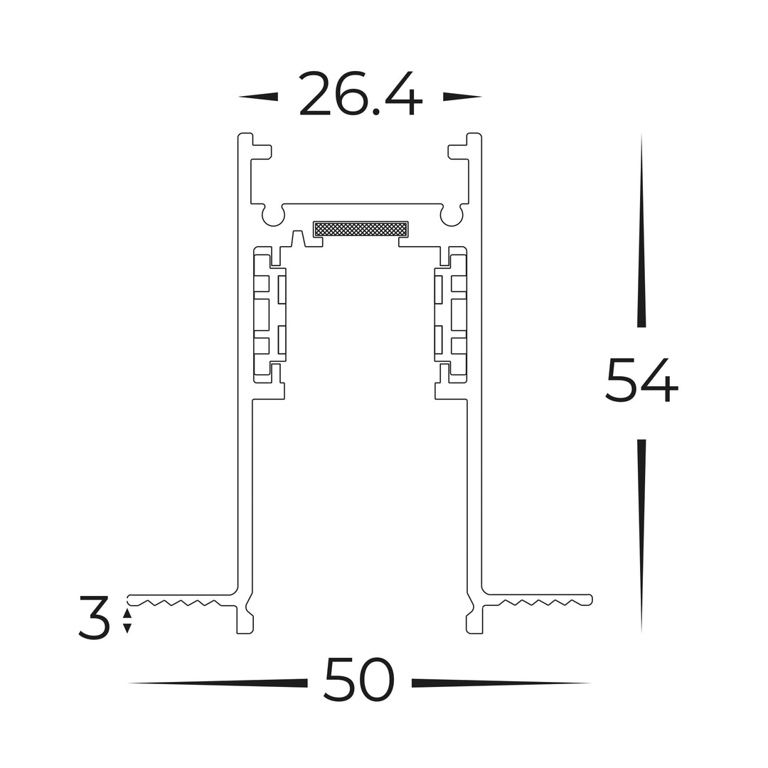 HCP-10291-RP -  Black Recessed Deep Track to suit Low Voltage Track System