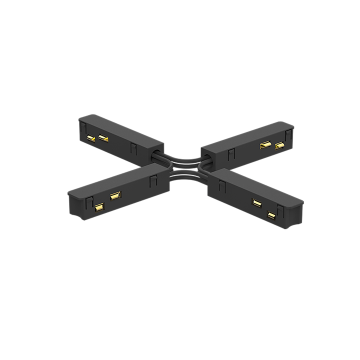 HCP-10291-RP-XSC -  Black X Shape Joiner to suit Recessed Deep Low Voltage Track
