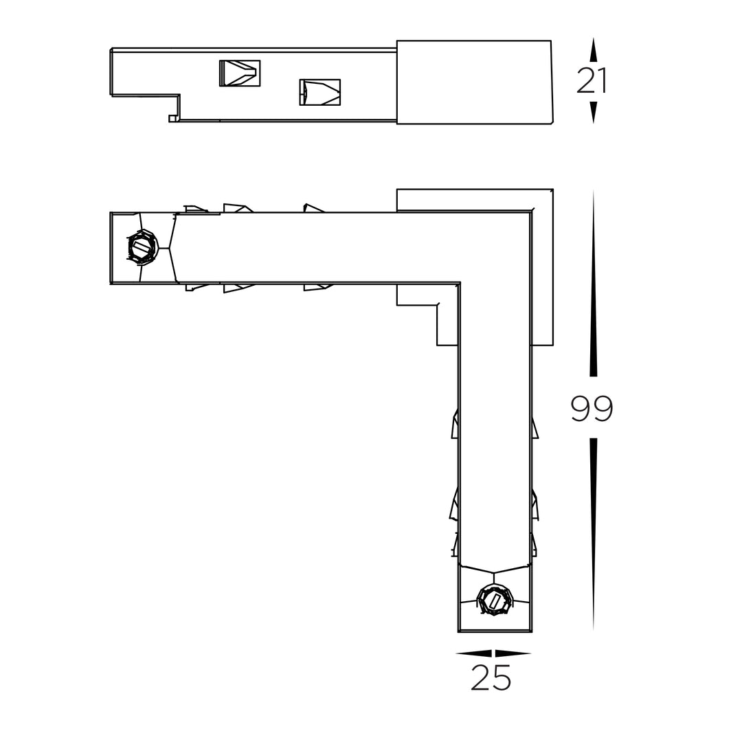 HCP-10291-S-ELJ -  Black L-Joiner to suit Shallow Low Voltage Track