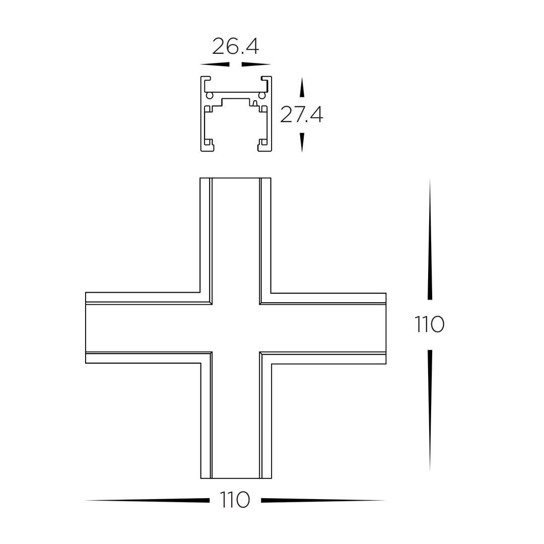 HCP-10291-SE -XSC -  Black X Shape Joiner to suit Shallow Low Voltage Track