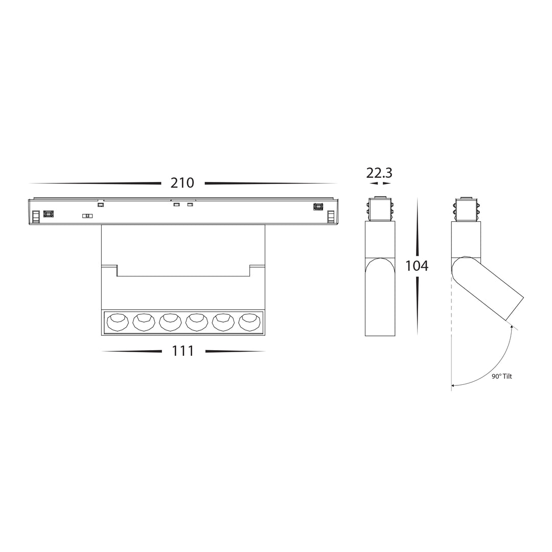 HCP-1029104 -  6w 48v DC Track Light to suit Low Voltage Track System