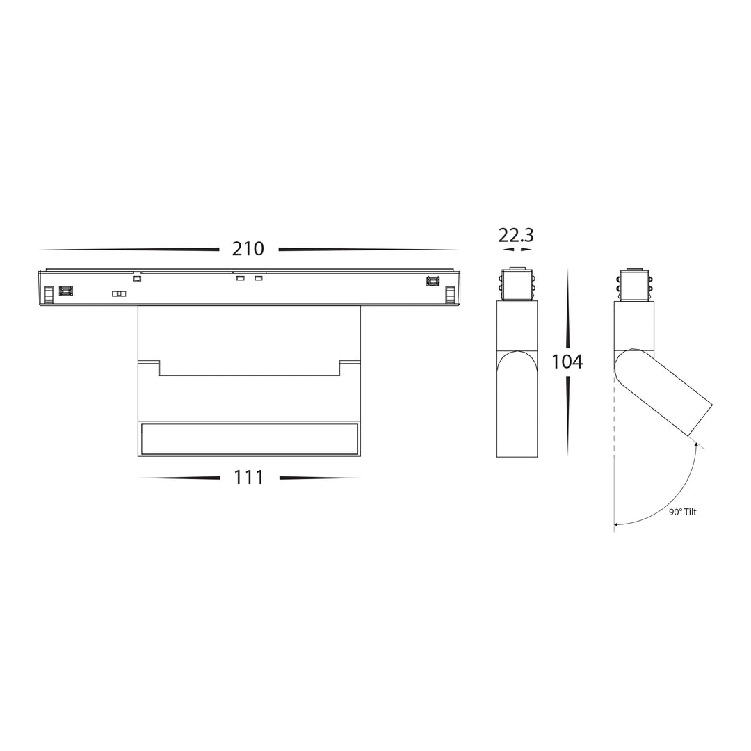 HCP-1029106 -  6w 48v DC Track Light to suit Low Voltage Track System