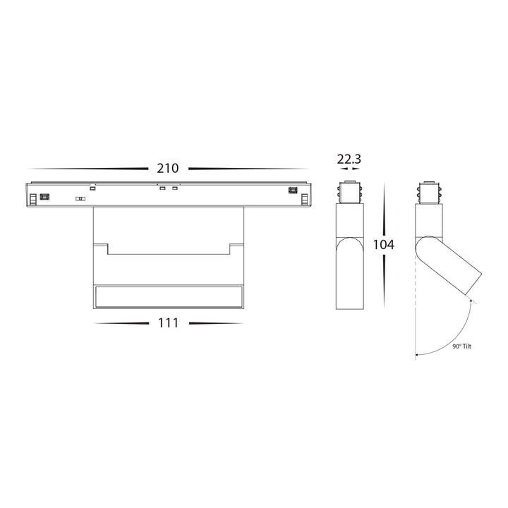 HCP-1029106 -  6w 48v DC Track Light to suit Low Voltage Track System