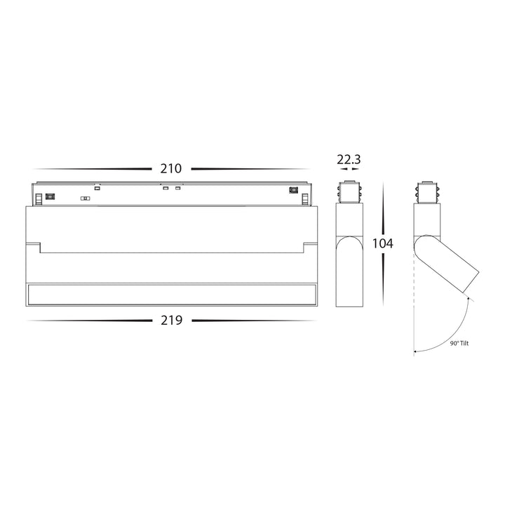HCP-1029107 -  10w 48v DC Track Light to suit Low Voltage Track System