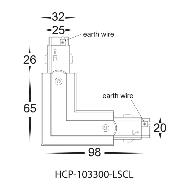 HCP-103300-LSC - White Three Circuit L-Shape Connector