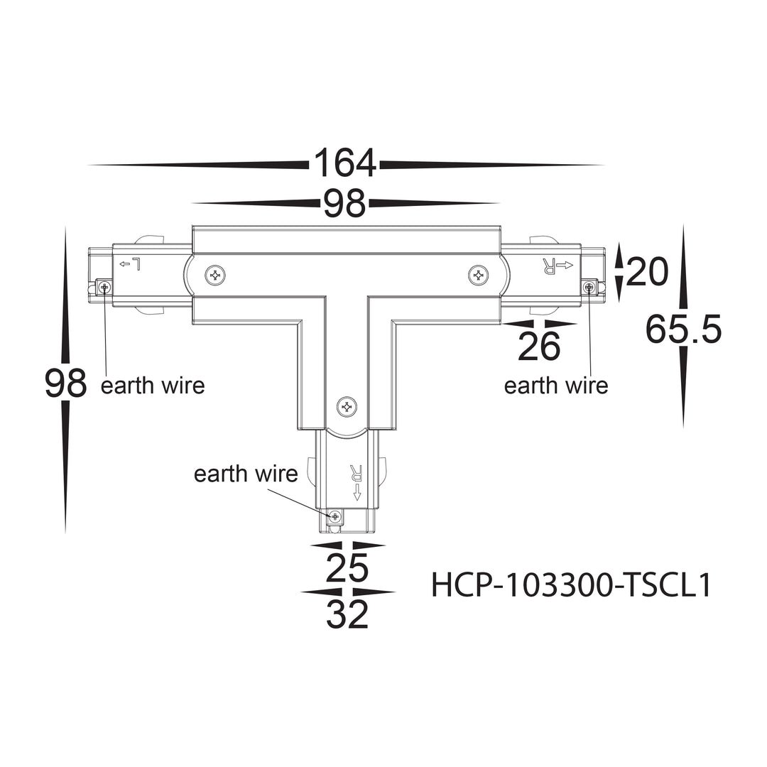 HCP-103300-TSC - White Three Circuit T-Shape Connector