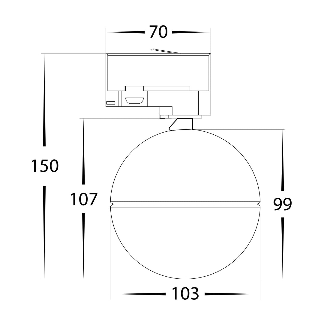 HCP-1031913 - Ondo Single Circuit 6w or 9w Tri Colour Dimmable White Track Head
