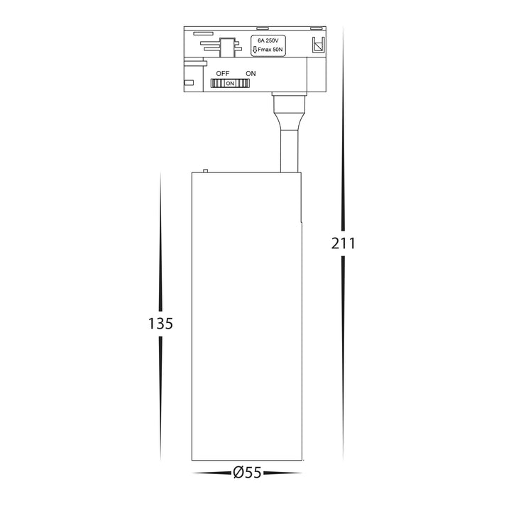 HCP-1021011 - Single Circuit 10W Dimmable Black Track Head