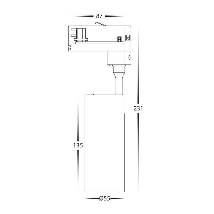 HCP-1021014 - Single Circuit 10W Dali Dimmable Black Track Head