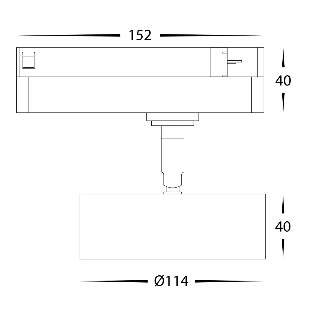 HCP-1021211 - Single Circuit 12W Disc Dimmable Black Track Head