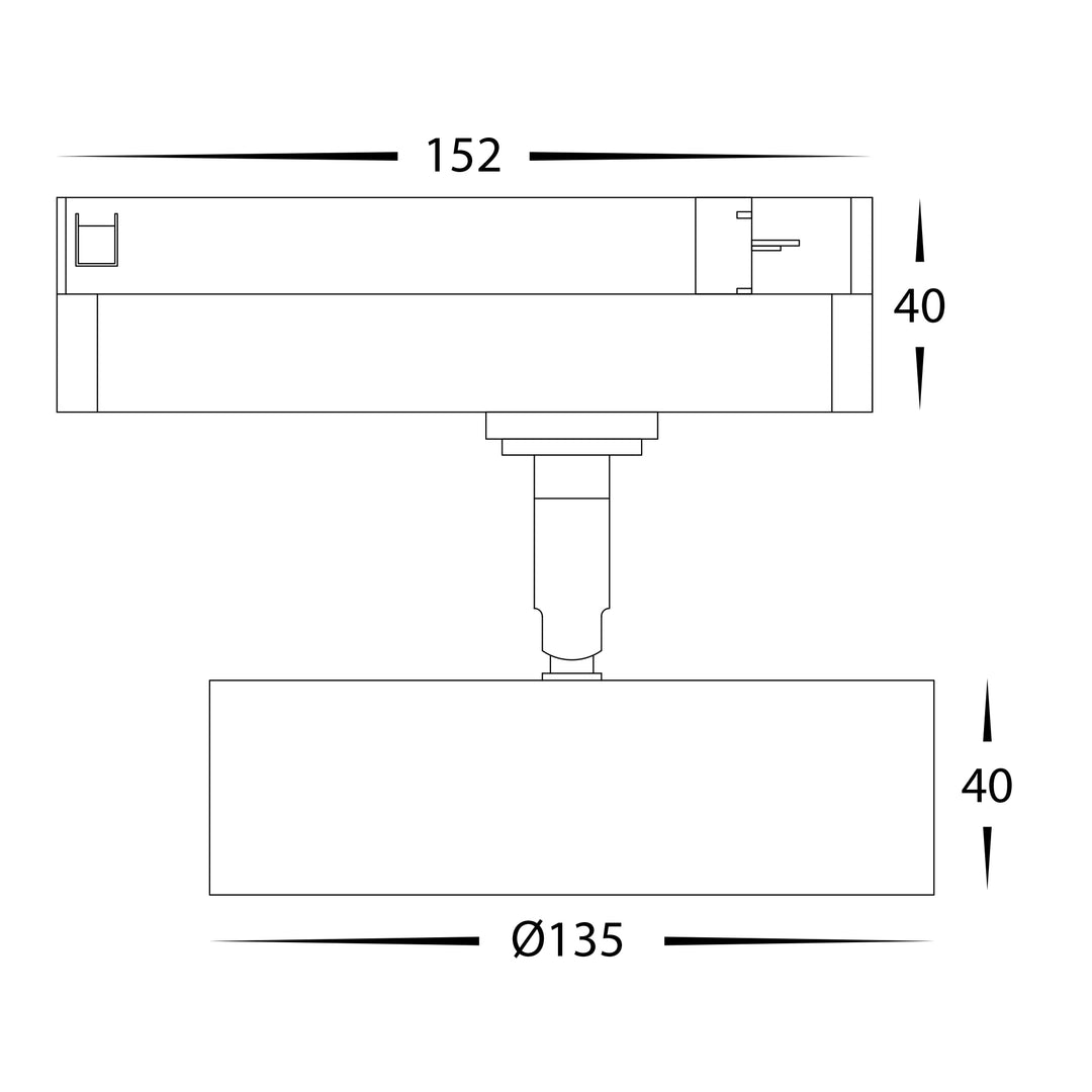 HCP-1031811 - Single Circuit 18W Disc Dimmable White Track Head