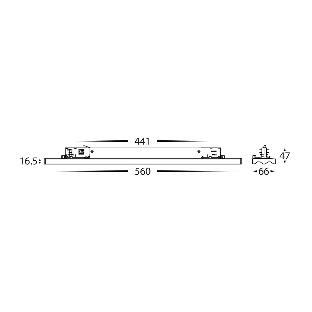 HCP-1033402 -  White Three Circuit 560mm 30w Dimmable Track Light