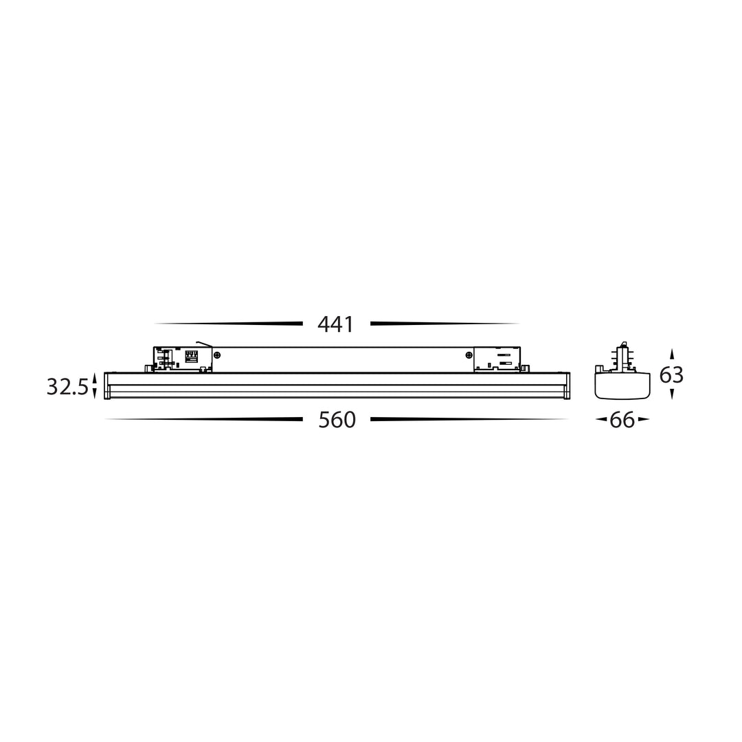 HCP-1033403 -  White Three Circuit 560mm 30w Dimmable Track Light