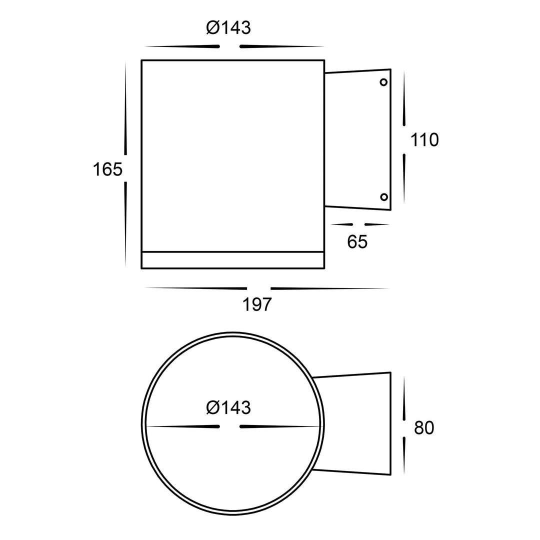 HCP-213154 - White 15w Dali Tunable Fixed Down LED Wall Light