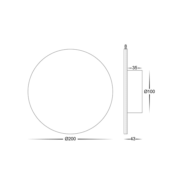 HCP-212129 - Halo Black TRI Colour LED Wall Light