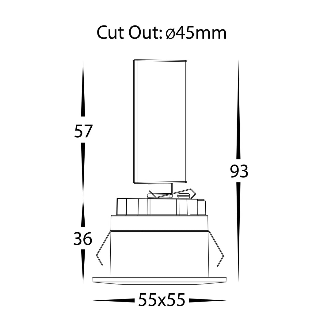 HCP-2233302 - White Square Recessed 3w LED Triac Dimmable Step Light
