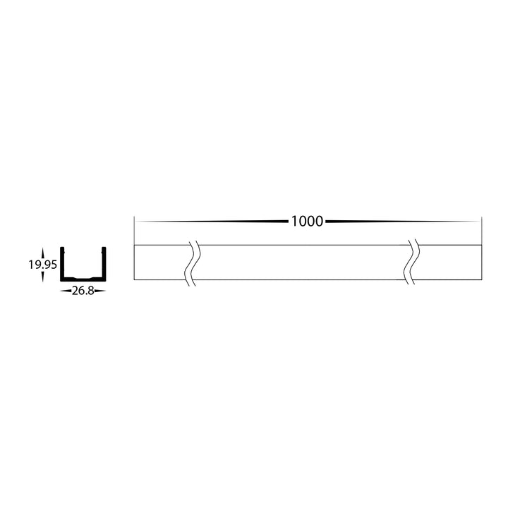 HCP-24718-ALU - Aluminium Channel to suit 18w Wall Washer Lights
