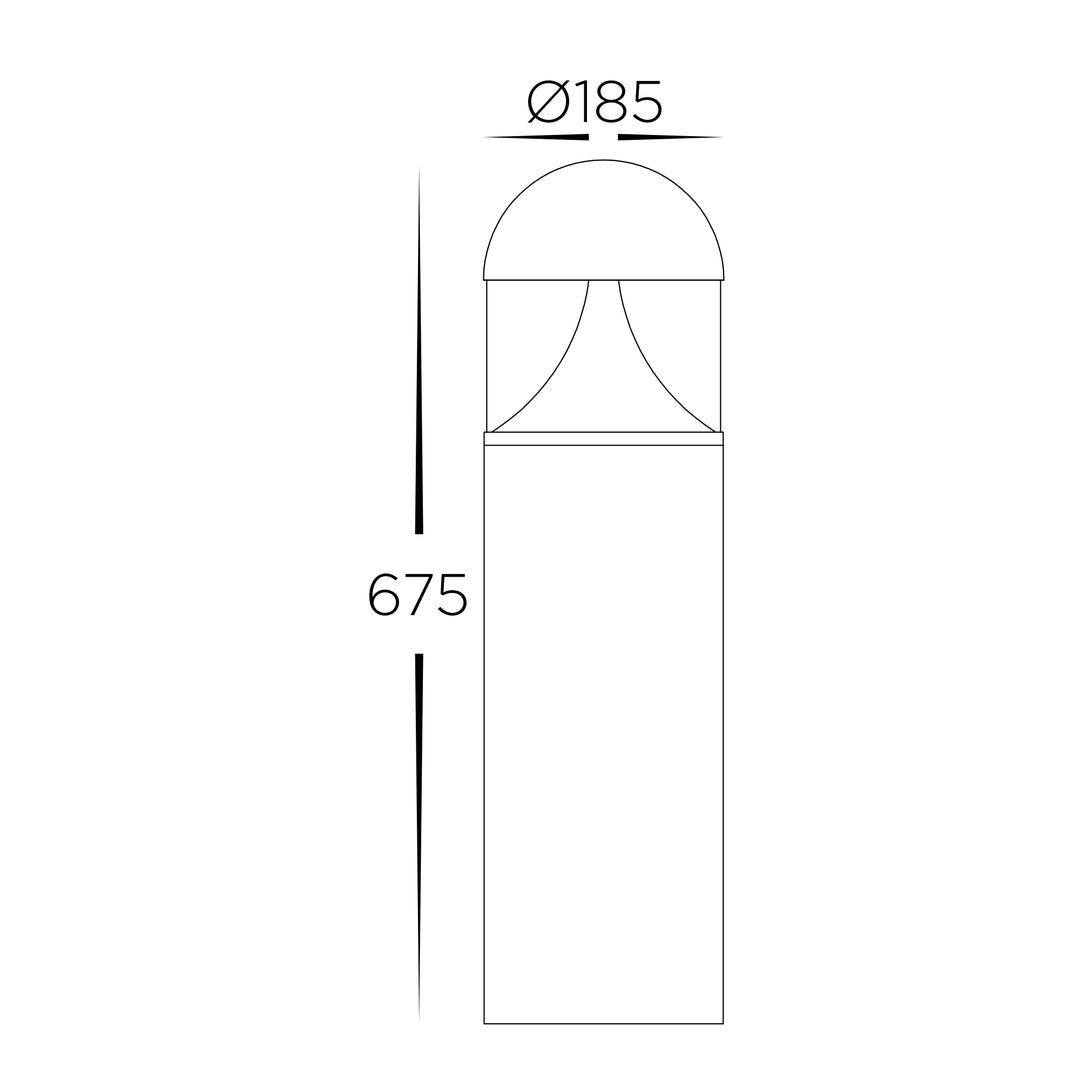 HCP-262350 - 675mm 24w Large Black LED Bollard Light