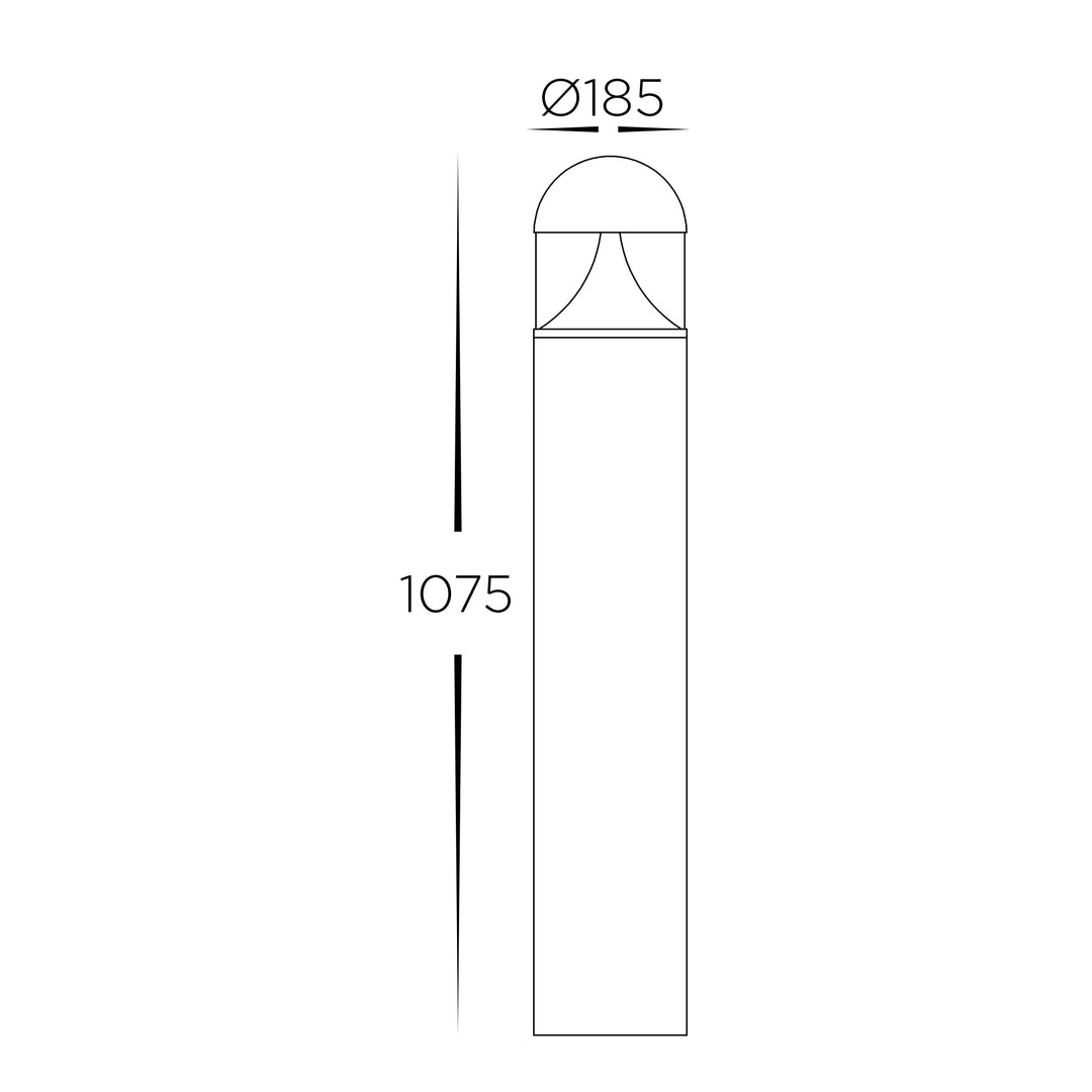 HCP-262450 - 1075mm 24w Large Black LED Bollard Light