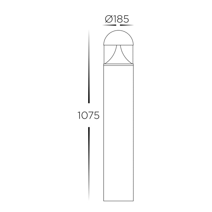 HCP-262450 - 1075mm 24w Large Black LED Bollard Light