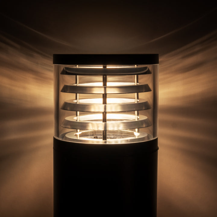 HCP-262540 - 600mm 18w Large Black Louvred LED Bollard Light