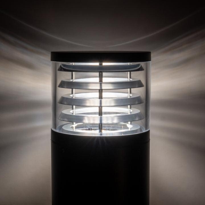 HCP-262540 - 600mm 18w Large Black Louvred LED Bollard Light