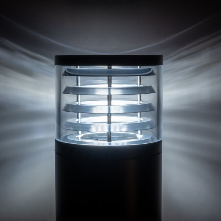 HCP-262540 - 600mm 18w Large Black Louvred LED Bollard Light
