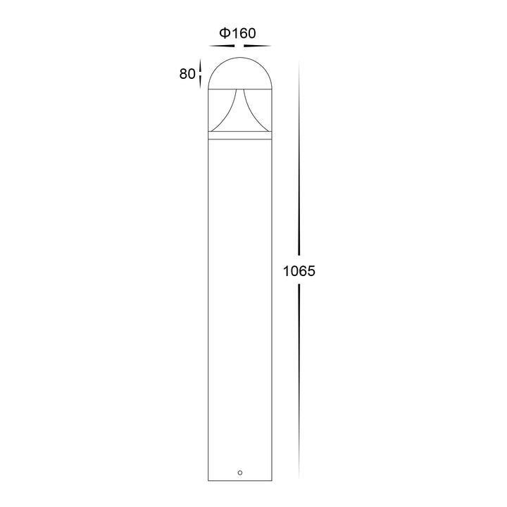 HCP-262650 - 1065mm 18w Large Black LED Bollard Light