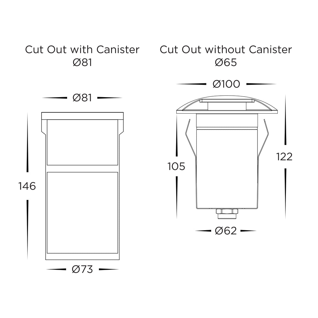 HCP-271911 - 4-6w 316 Stainless Steel 1 Way Inground Light