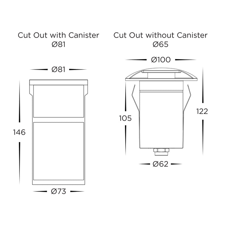 HCP-271911 - 4-6w 316 Stainless Steel 1 Way Inground Light