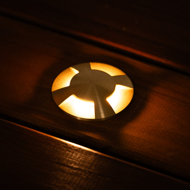 HCP-275106 - 2.5w Solid Brass 4 Way Inground Light