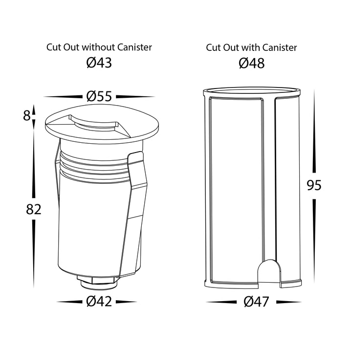HCP-272103 - 2.5w 316 Stainless Steel Black 1 Way Inground Light