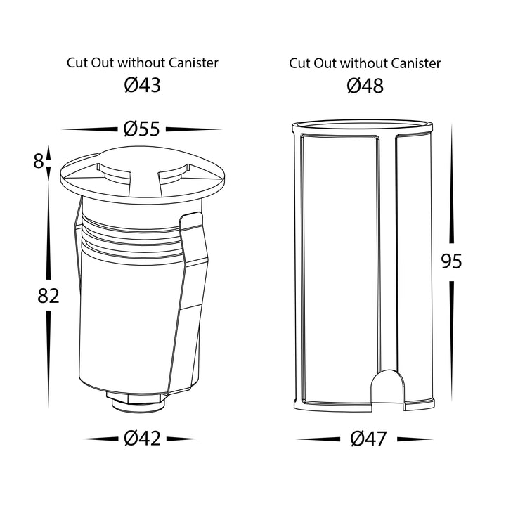 HCP-271105 - 2.5w 316 Stainless Steel 3 Way Inground Light
