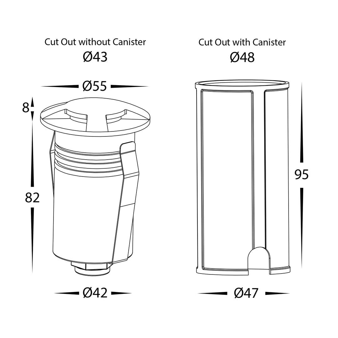 HCP-275106 - 2.5w Solid Brass 4 Way Inground Light