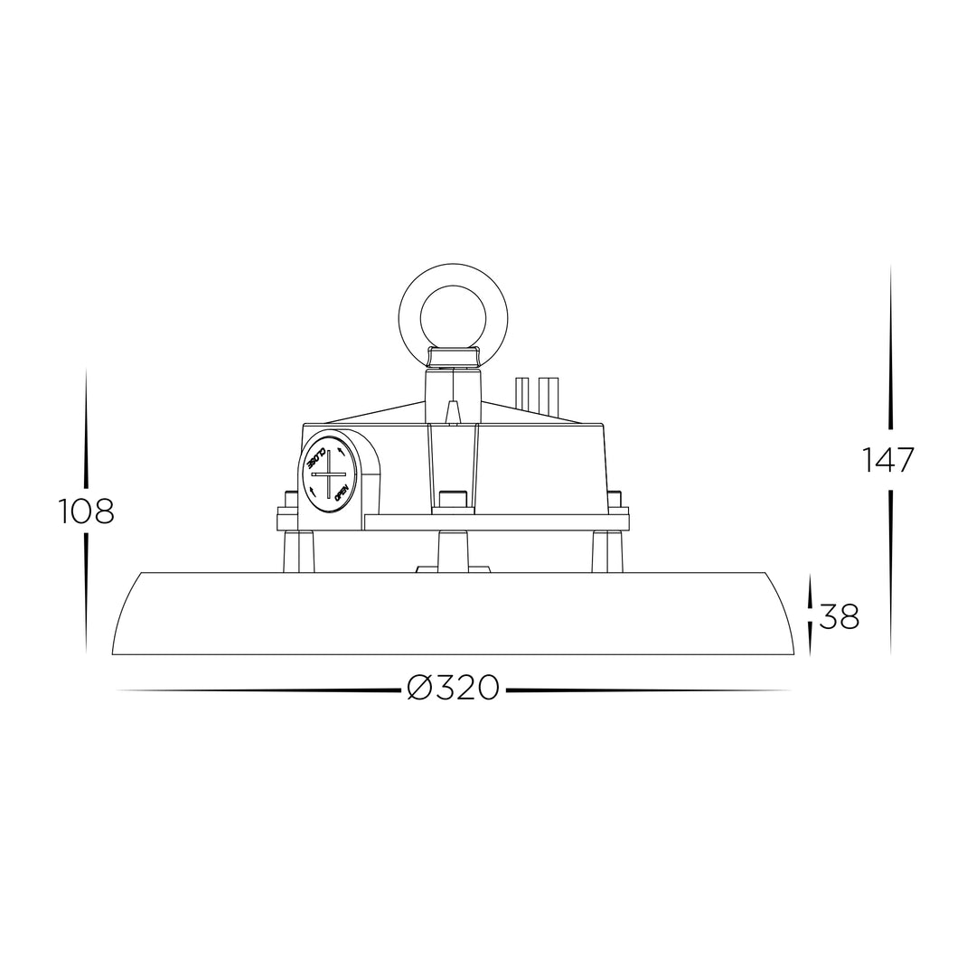 HCP-2922000 - Aluminium Black Adjustable Wattage LED High Bay Light