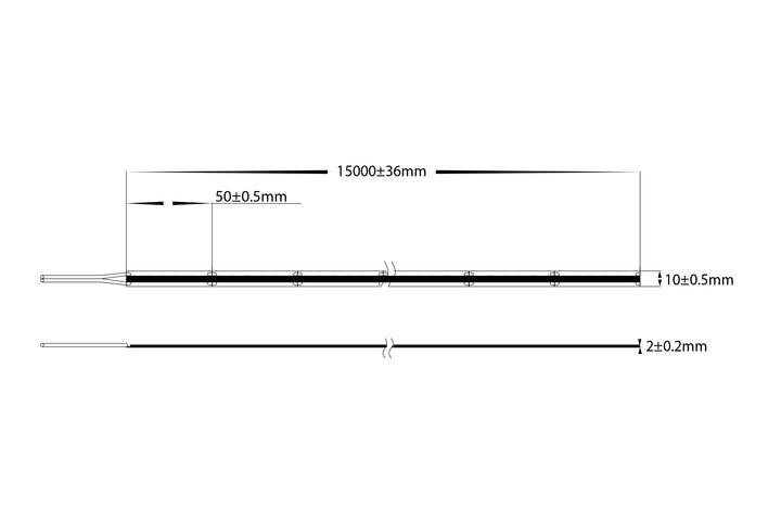 HCP-3221962 - 9.6w 24v DC 480LED 2700k IP20 COB Long Run LED Strip