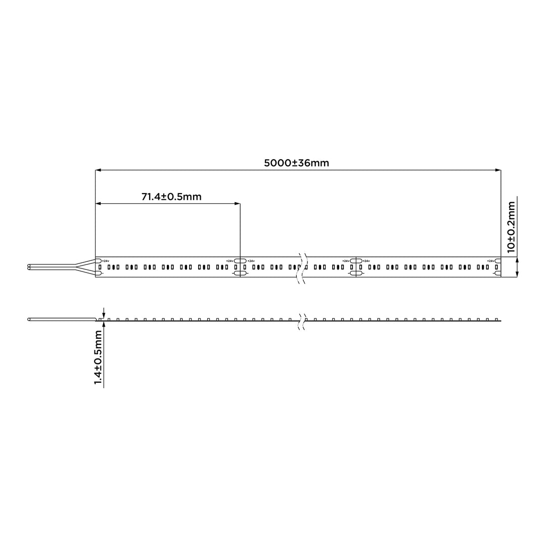 HCP-3324200 - 20W 24v DC 224LED Dim to Warm IP20 LED Strip