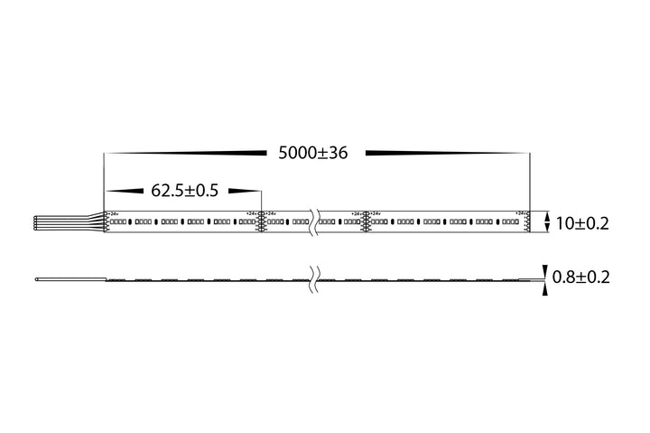 HCP-3426151 - 16w 24v DC 384LED RGB + 3000k IP20 LED Strip