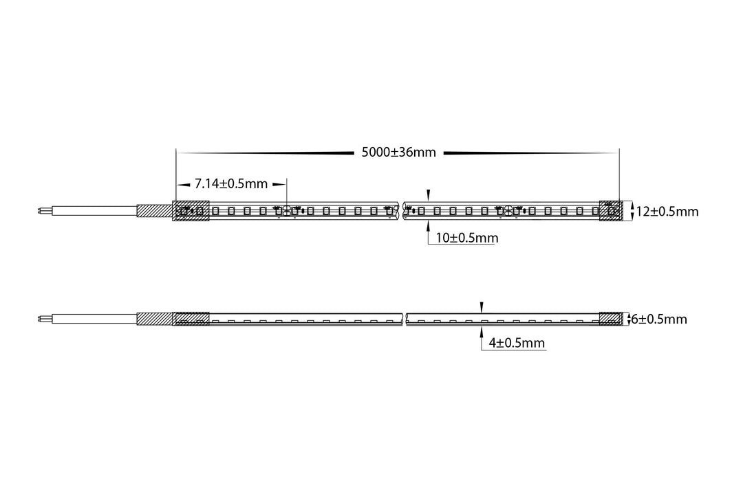 HCP-36604103 - 7.2w 24v DC 3000K IP67 Side Bend HaviFlex Flexible Neon LED Strip