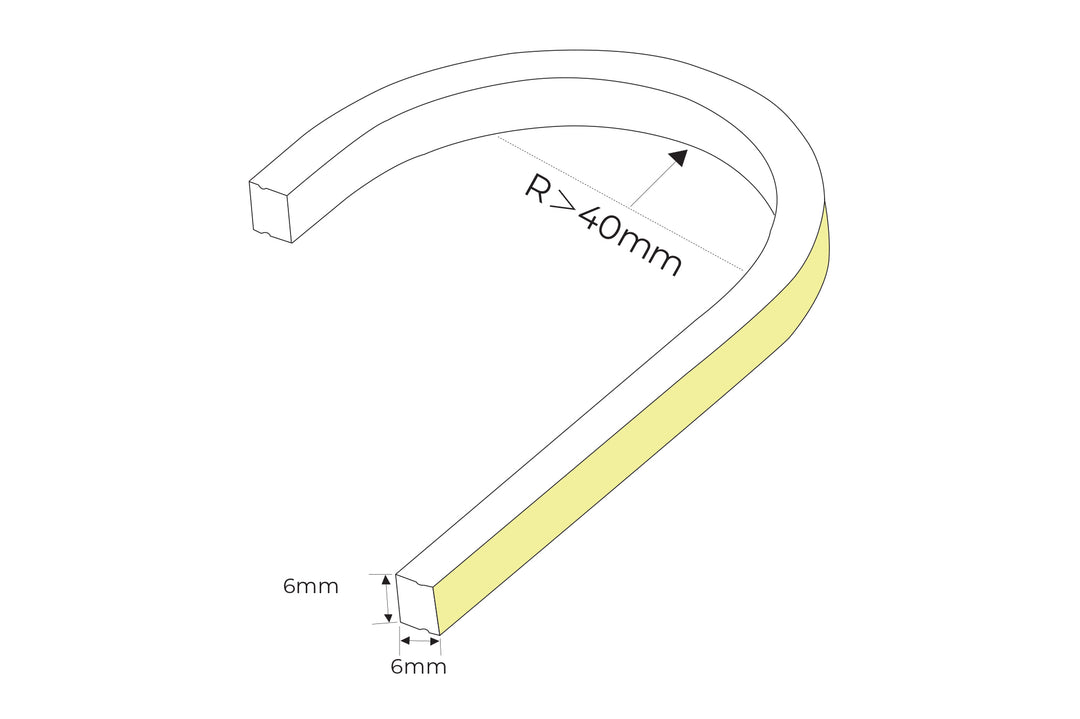 HCP-36606062 - 7.2w 24v DC 2700K IP67 Top Bend HaviFlex Flexible Neon LED Strip