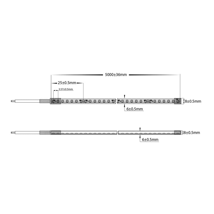 HCP-36606064 - 7.2w 24v DC 4000K IP67 Top Bend HaviFlex Flexible Neon LED Strip