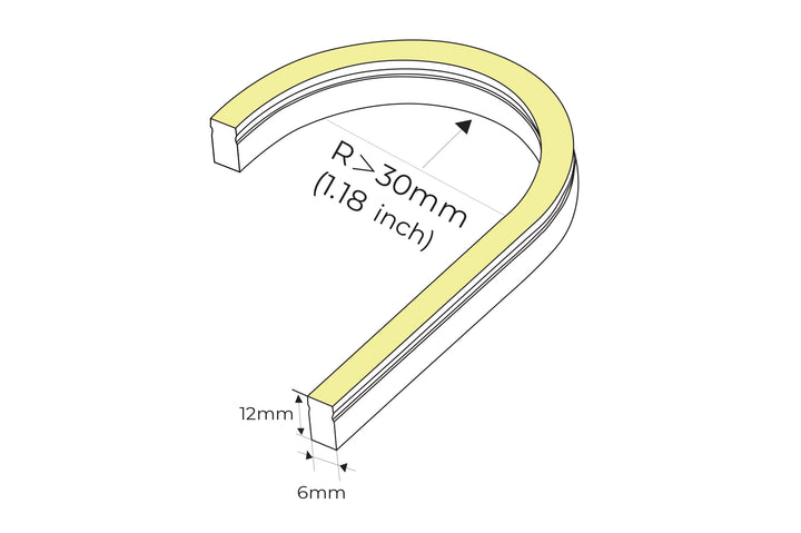 HCP-36606122 - 9.6w 24v DC 2700K IP67 Side Bend HaviFlex Flexible Neon LED Strip