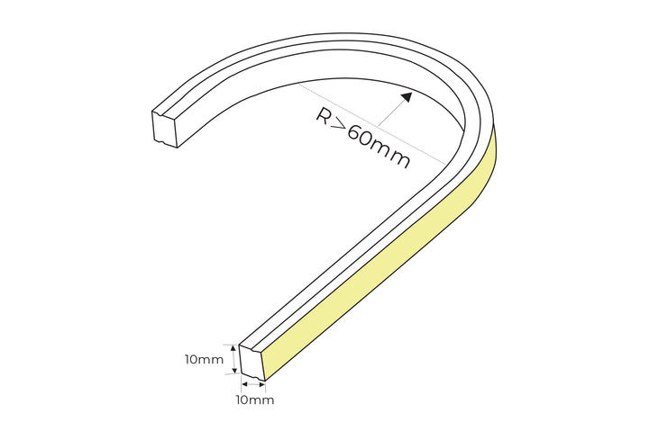 HCP-36610102 - 7.2w 24v DC 2700K IP67 Top Bend HaviFlex Flexible Neon LED Strip